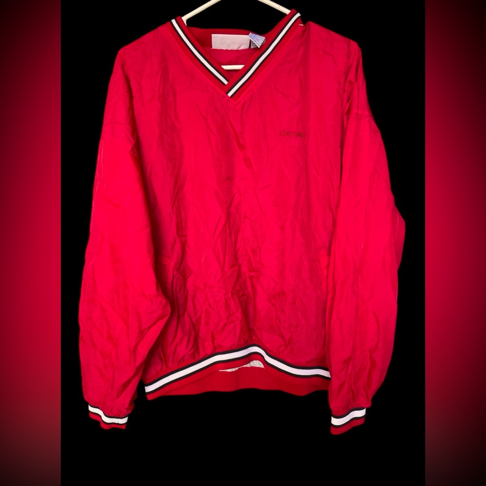 Vintage Spalding Athletic Apparel Red Pullover Sweater Size XL EUC